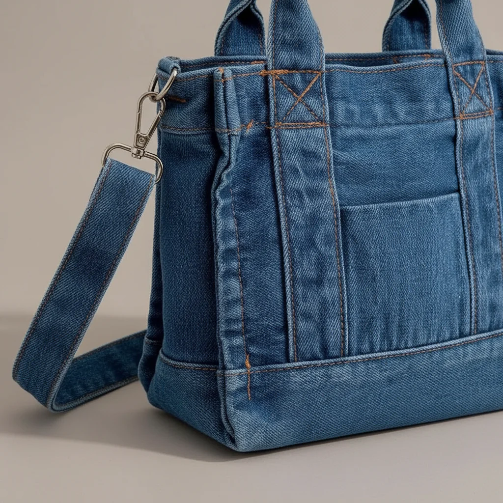 Sac jean bandoulière en denim compact - Vue 4 - sac jean