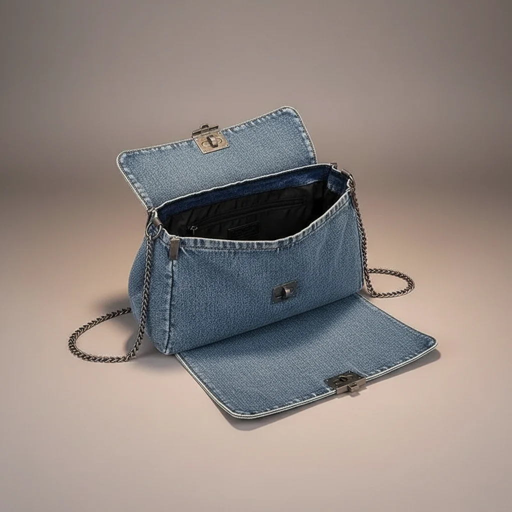 Sac jean bandoulière femme en denim - Vue 3 - sac jean
