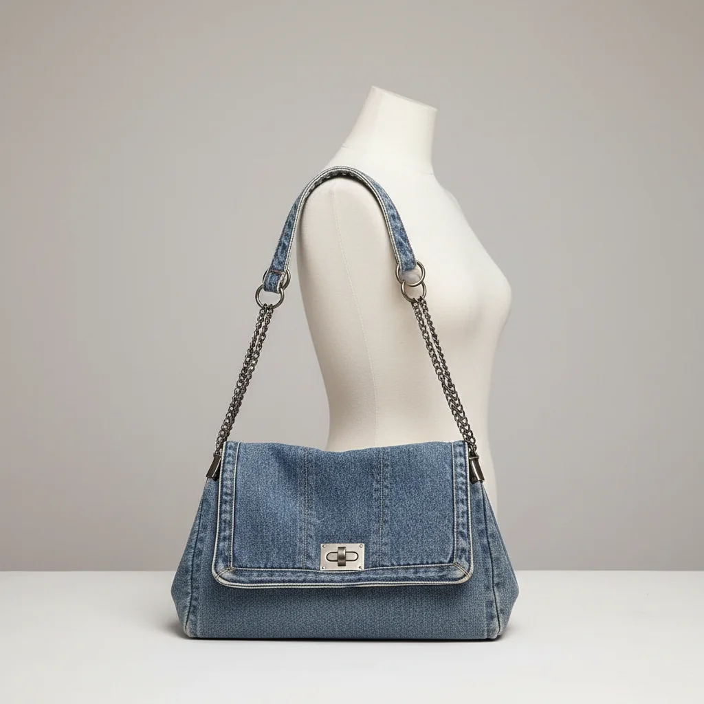 Sac jean bandoulière femme en denim - Vue 5 - sac jean