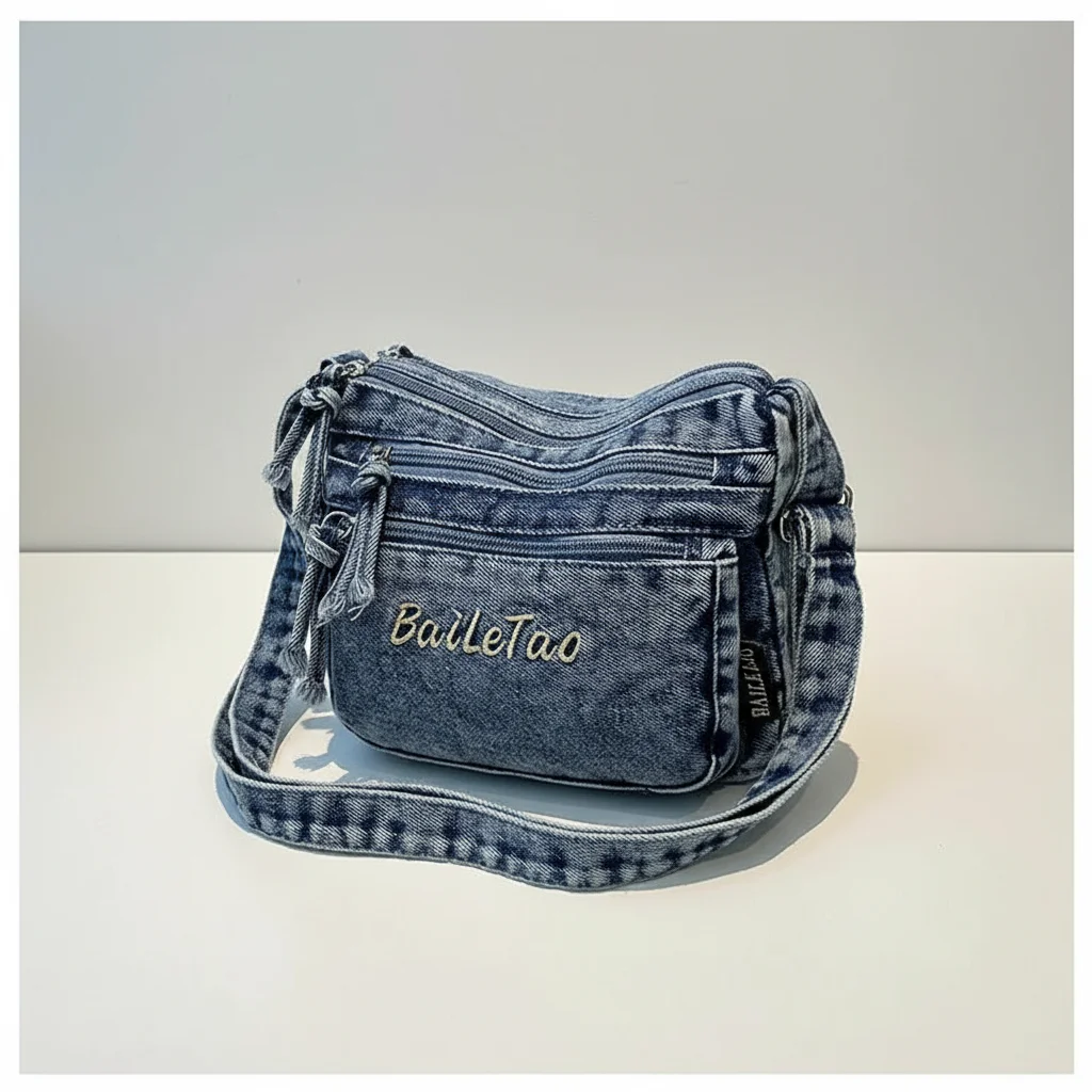 Sac jean bandoulière femme multi-poches - Vue 50 - sac jean