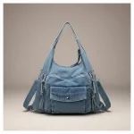 Sac jean bandoulière multi-poches denim - Vue 1 - sac jean