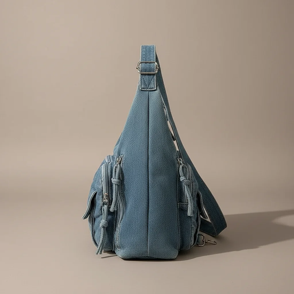 Sac jean bandoulière multi-poches denim - Vue 2 - sac jean