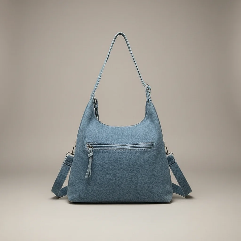 Sac jean bandoulière multi-poches denim - Vue 3 - sac jean