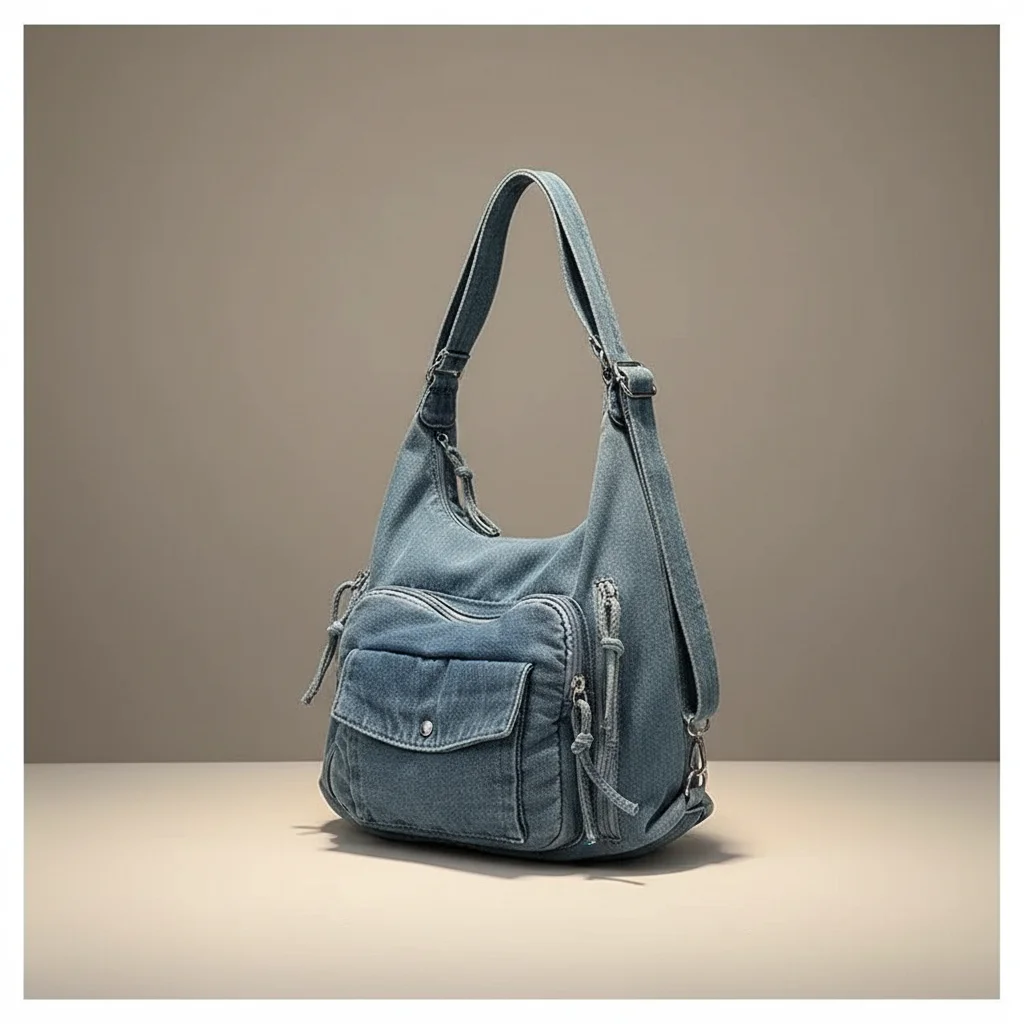 Sac jean bandoulière multi-poches denim - Vue 5 - sac jean