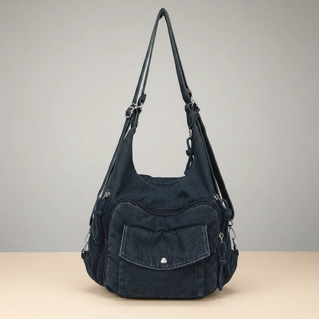 Sac jean bandoulière multi-poches denim - Vue 6 - sac jean