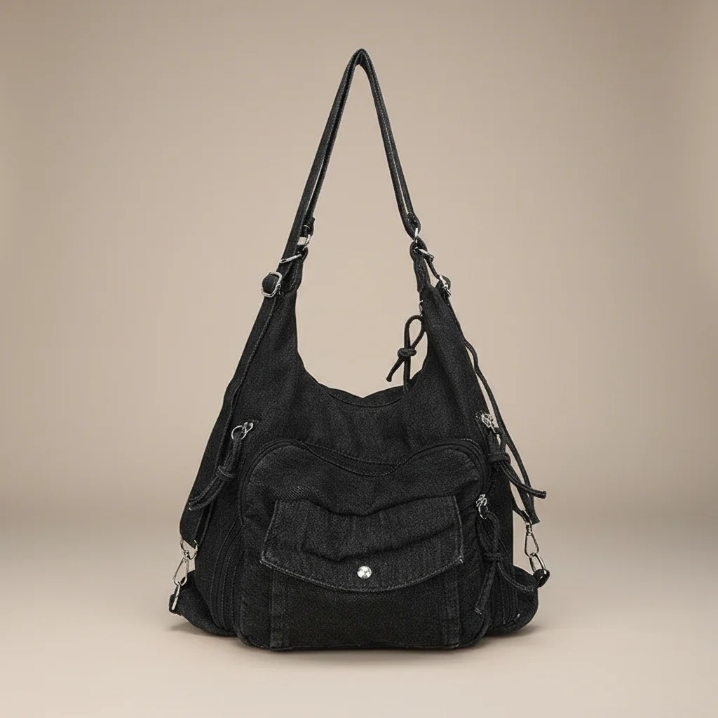 Sac jean bandoulière multi-poches denim - Vue 7 - sac jean