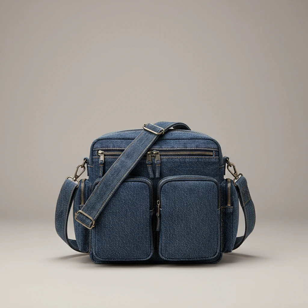 sac jean bandoulière multipoches en denim - Vue 13 - sac jean