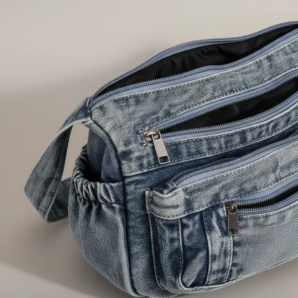 sac jean bandoulière multipoches en denim - Vue 15 - sac jean