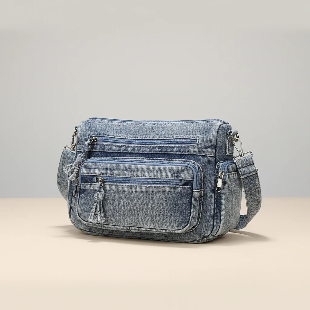 sac jean bandoulière multipoches en denim - Vue 20 - sac jean