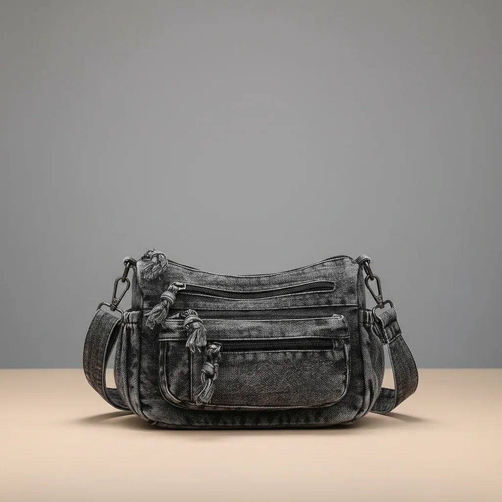 sac jean bandoulière multipoches en denim - Vue 21 - sac jean