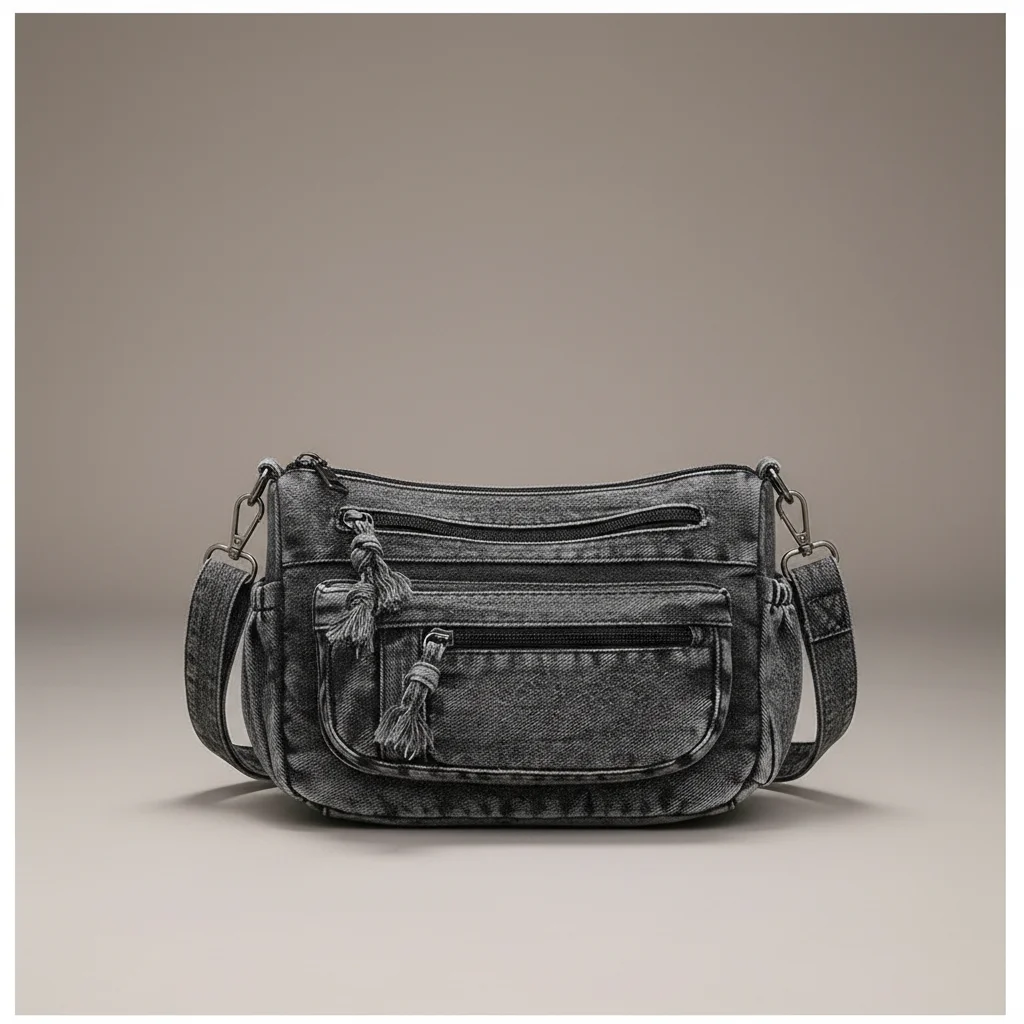 sac jean bandoulière multipoches en denim - Vue 23 - sac jean