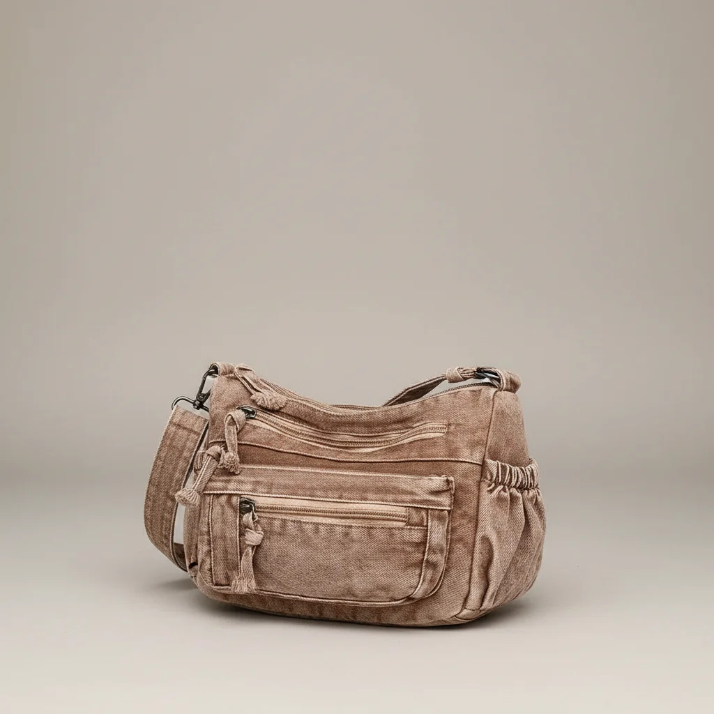 sac jean bandoulière multipoches en denim - Vue 24 - sac jean