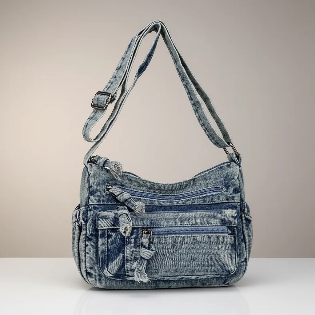 sac jean bandoulière multipoches en denim - Vue 27 - sac jean