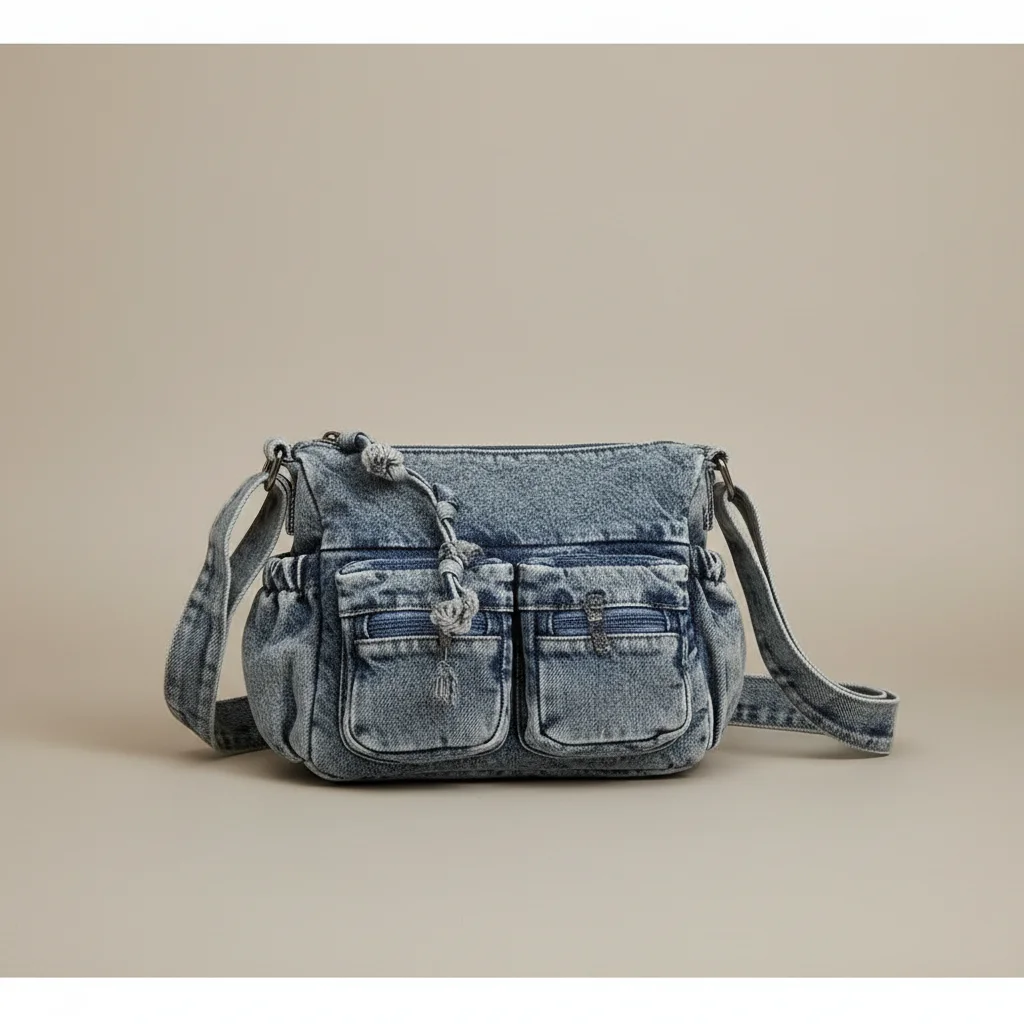 sac jean bandoulière multipoches en denim - Vue 28 - sac jean