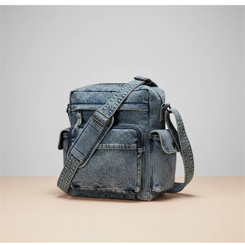 sac jean bandoulière multipoches en denim - Vue 30 - sac jean