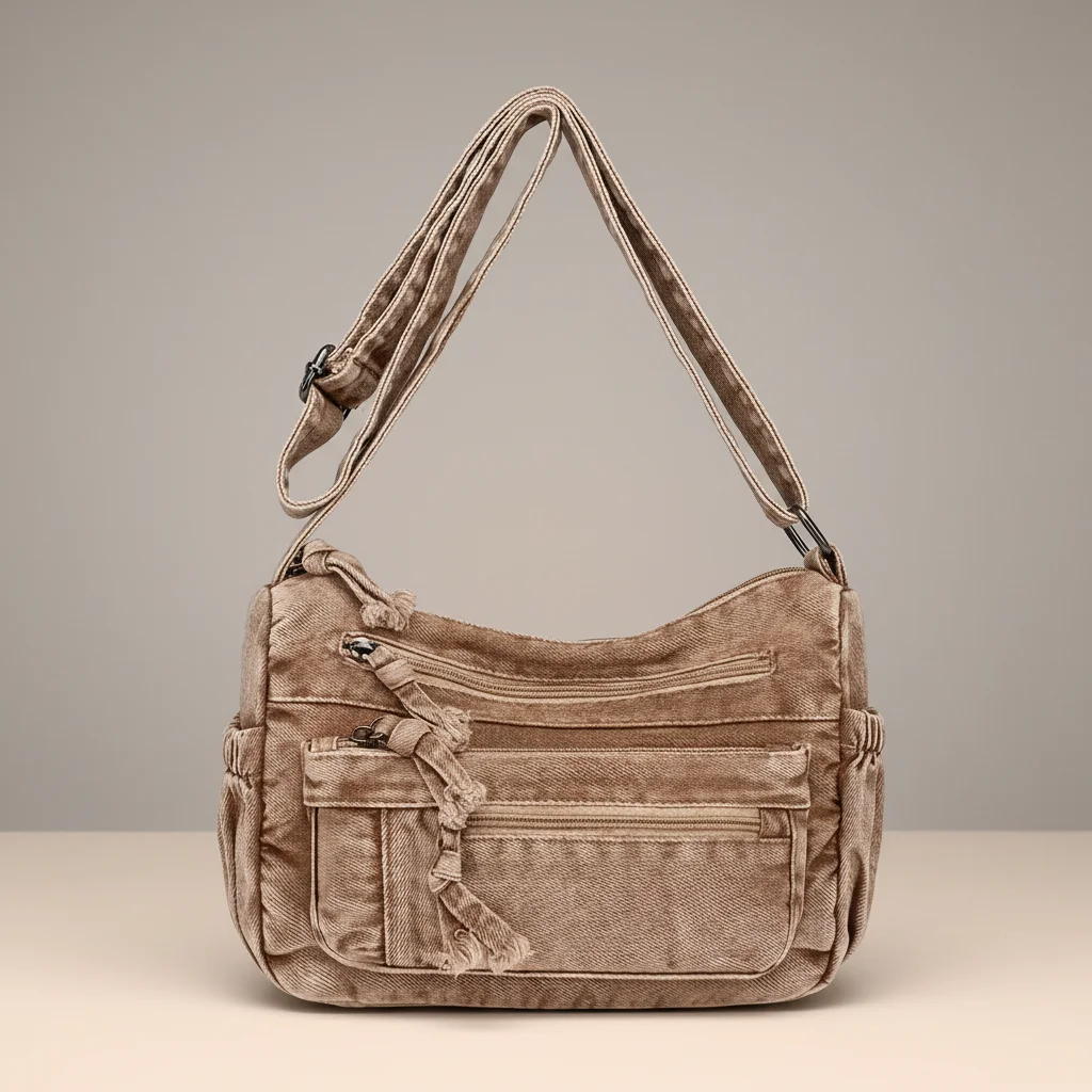 sac jean bandoulière multipoches en denim - Vue 33 - sac jean