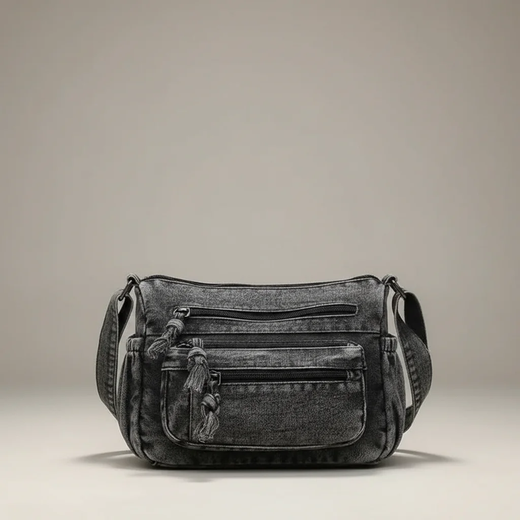 sac jean bandoulière multipoches en denim - Vue 6 - sac jean
