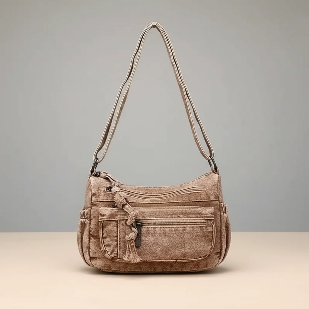 sac jean bandoulière multipoches en denim - Vue 7 - sac jean
