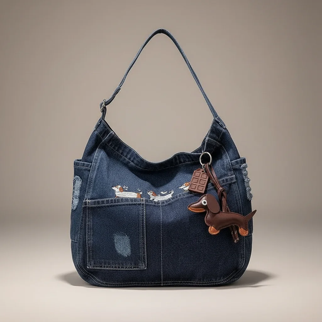 Sac jean bandoulière patchwork en denim - Vue 2 - sac jean