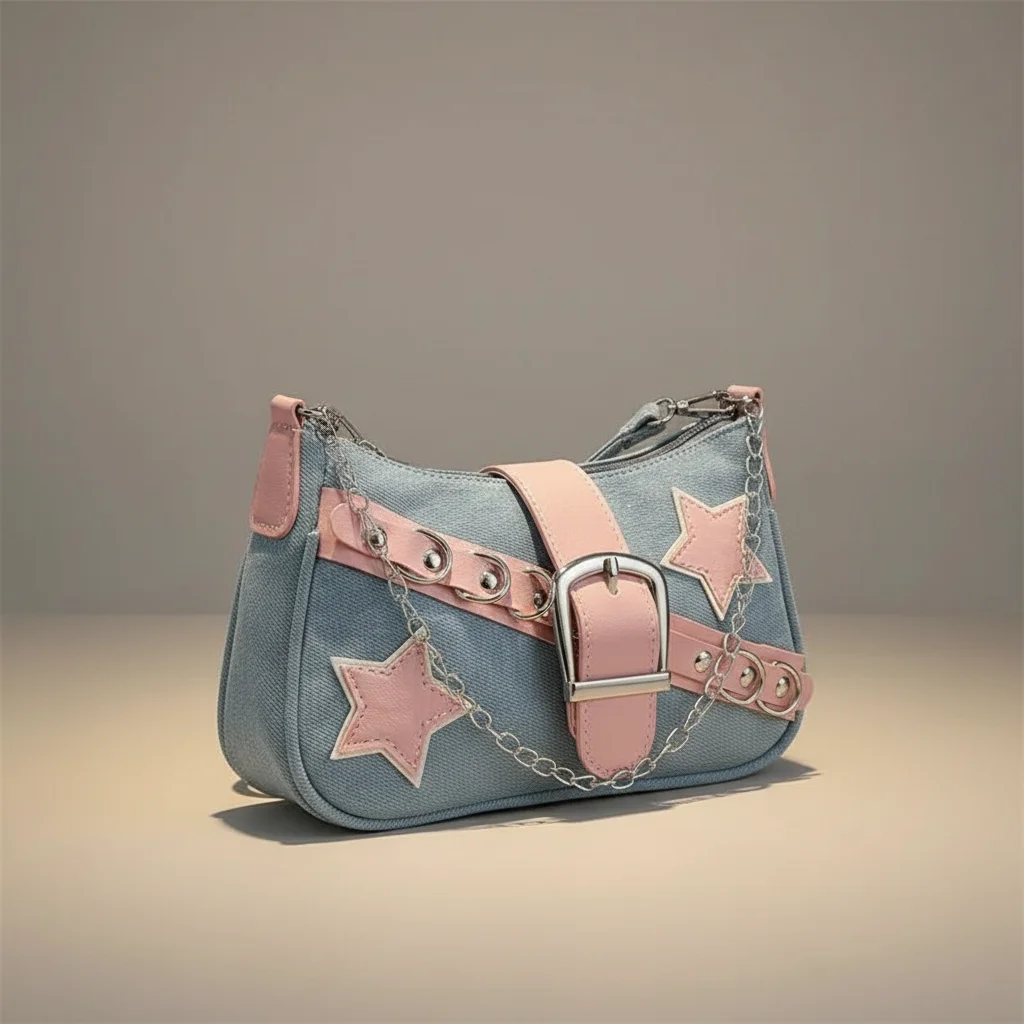 Sac jean bandoulière style y2k denim - Vue 4 - sac jean