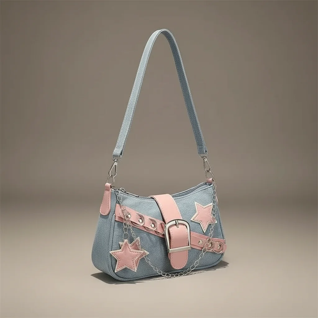 Sac jean bandoulière style y2k denim - Vue 5 - sac jean