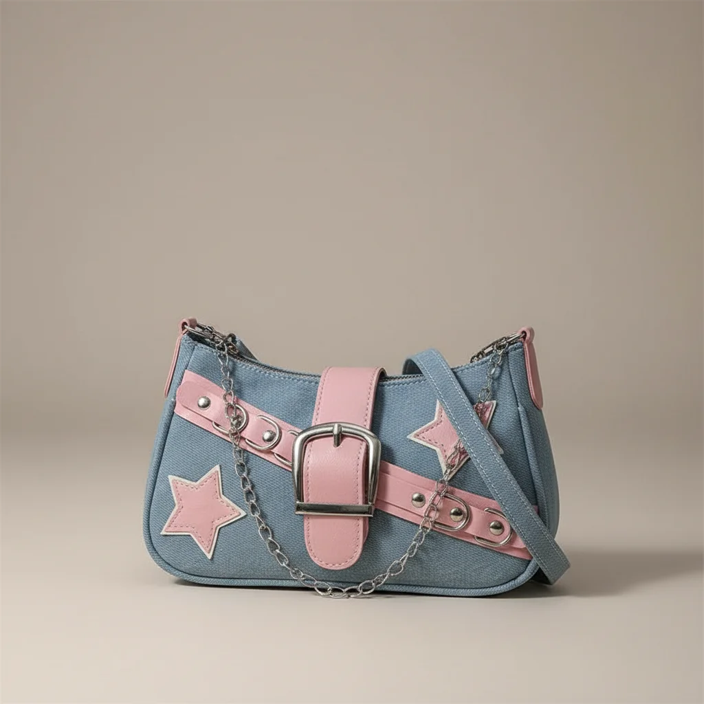 Sac jean bandoulière style y2k denim - Vue 6 - sac jean