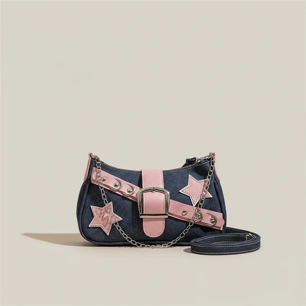 Sac jean bandoulière style y2k denim - Vue 8 - sac jean