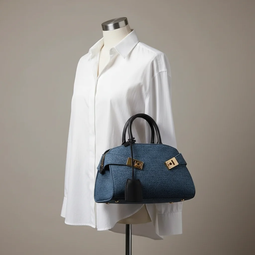 Sac jean bowling femme en denim - Vue 5 - sac jean