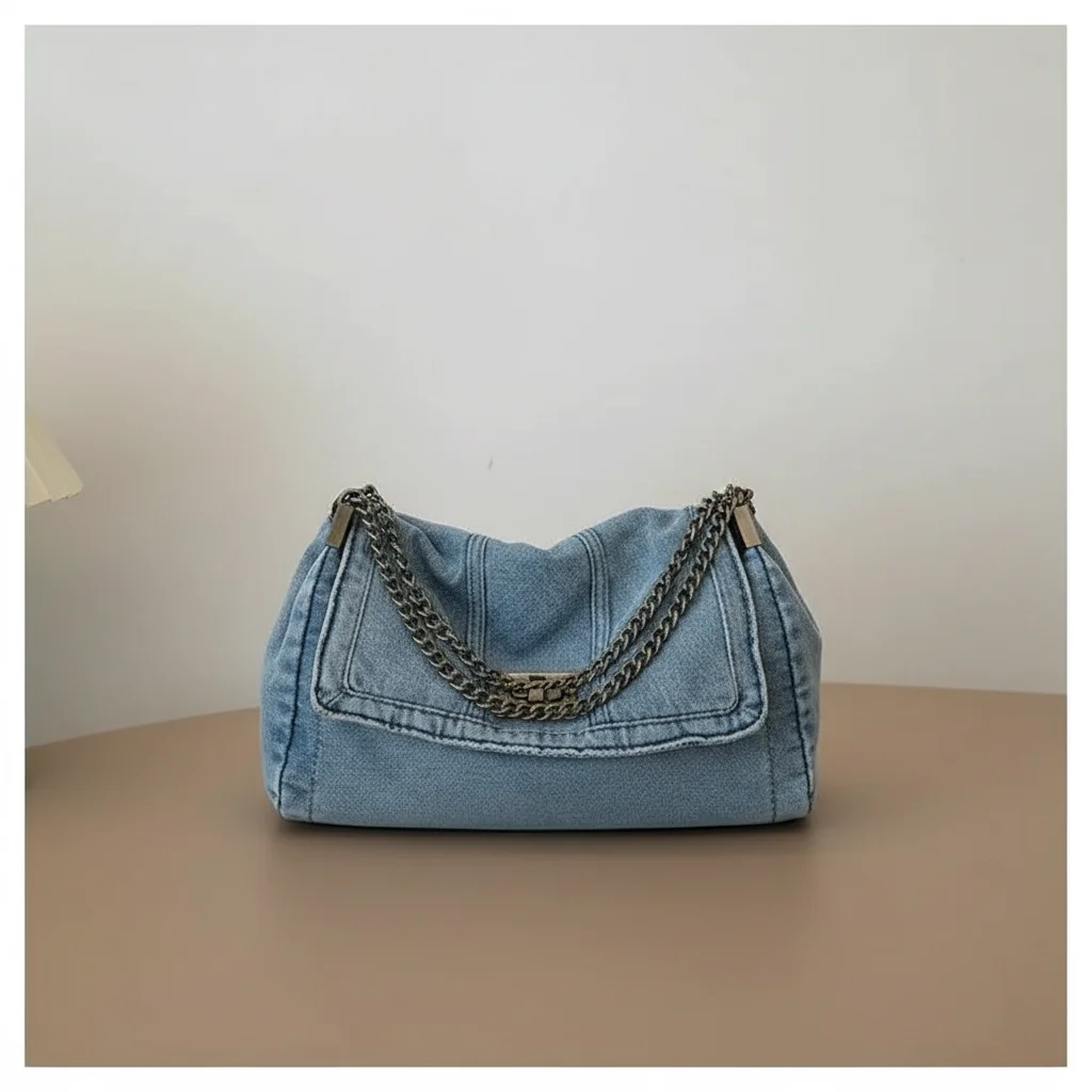 Sac jean business chaîne porté épaule - Vue 13 - sac jean