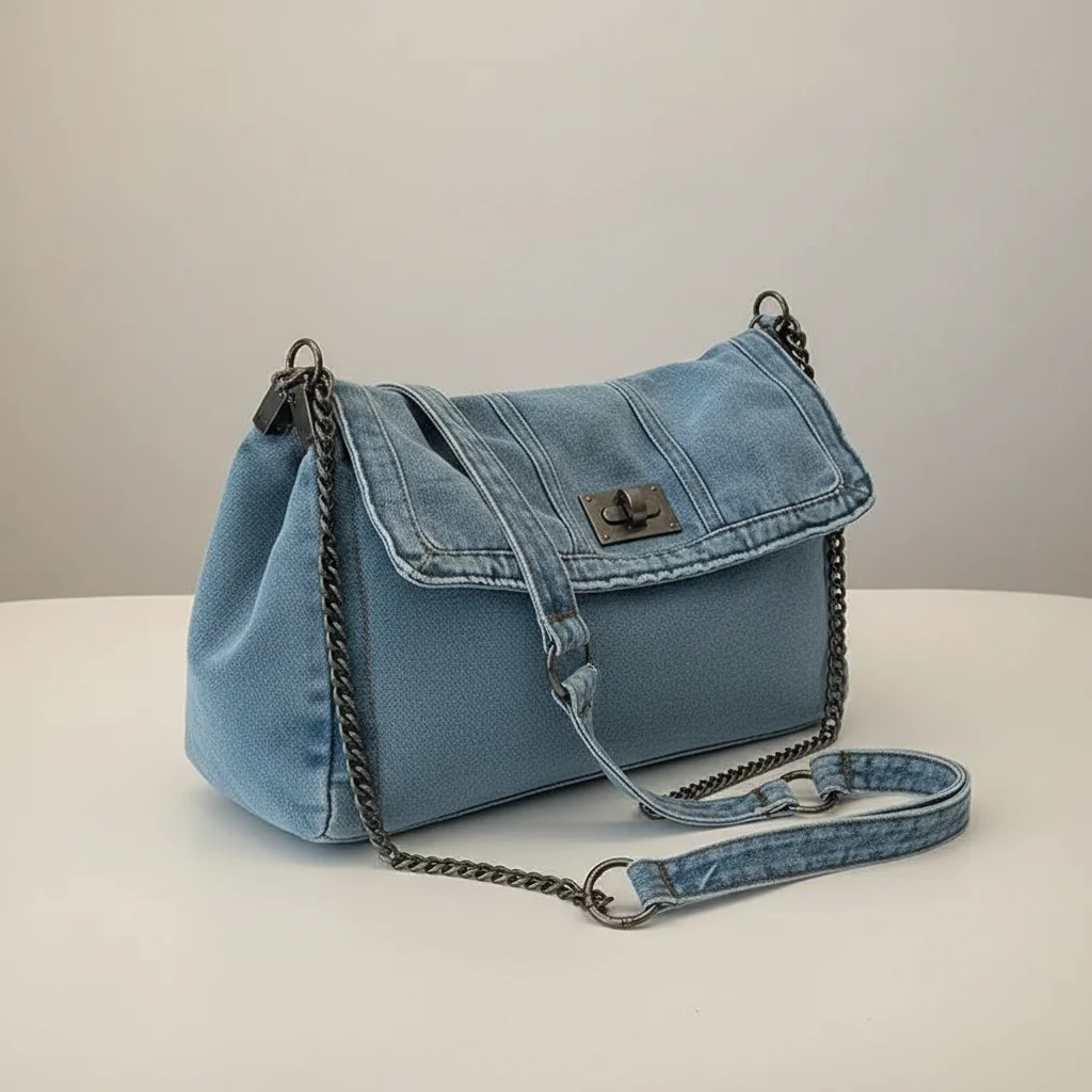 Sac jean business chaîne porté épaule - Vue 23 - sac jean