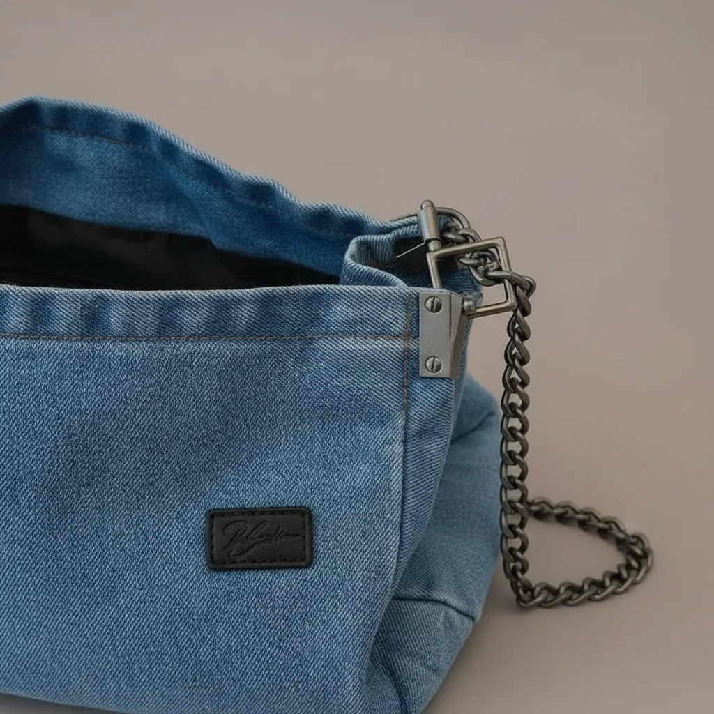 Sac jean business chaîne porté épaule - Vue 24 - sac jean