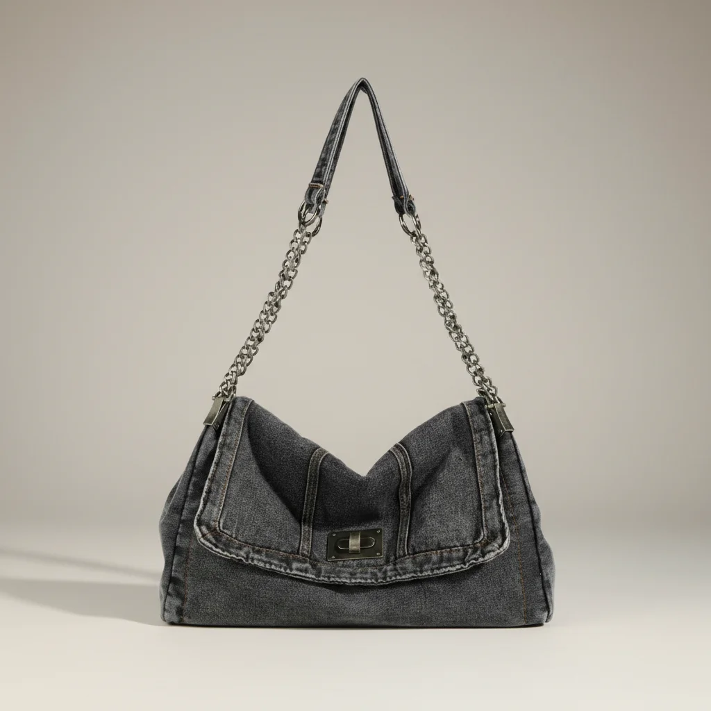 Sac jean business chaîne porté épaule - Vue 25 - sac jean
