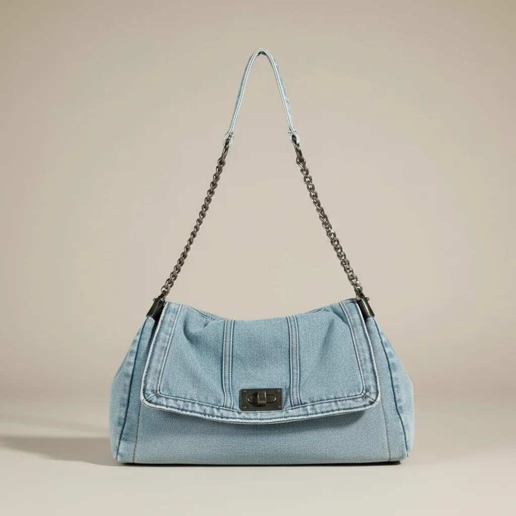 Sac jean business chaîne porté épaule - Vue 26 - sac jean