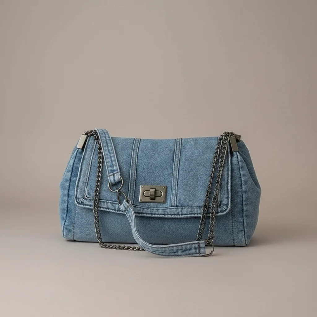 Sac jean business chaîne porté épaule - Vue 3 - sac jean