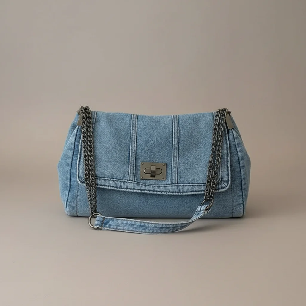 Sac jean business chaîne porté épaule - Vue 5 - sac jean