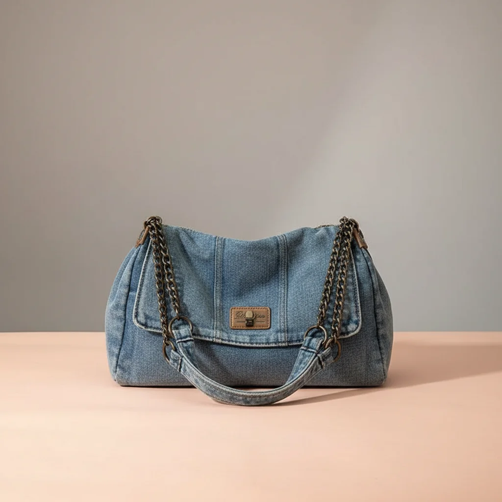 Sac jean business chaîne porté épaule - Vue 7 - sac jean
