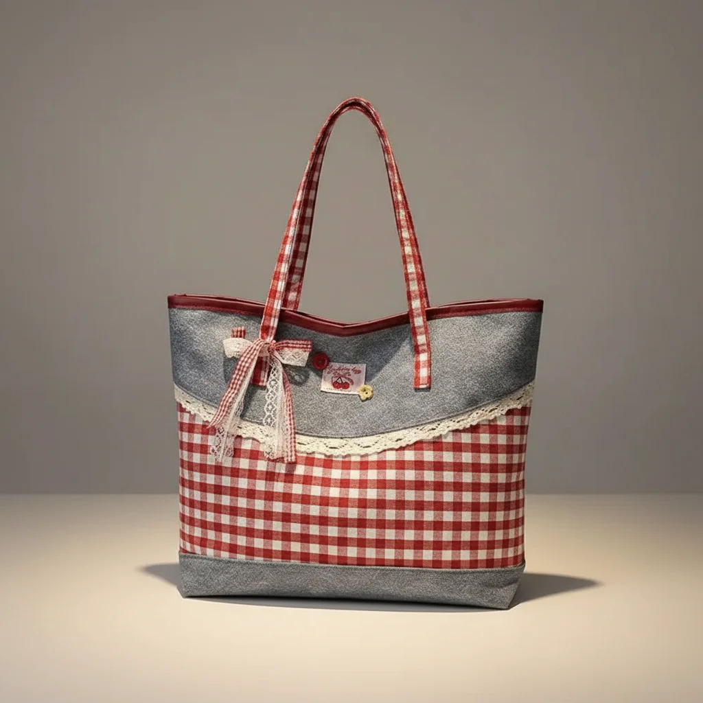 Sac jean cabas femme style champêtre - Vue 1 - sac jean