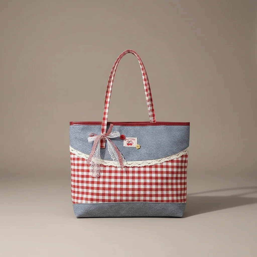 Sac jean cabas femme style champêtre - Vue 4 - sac jean