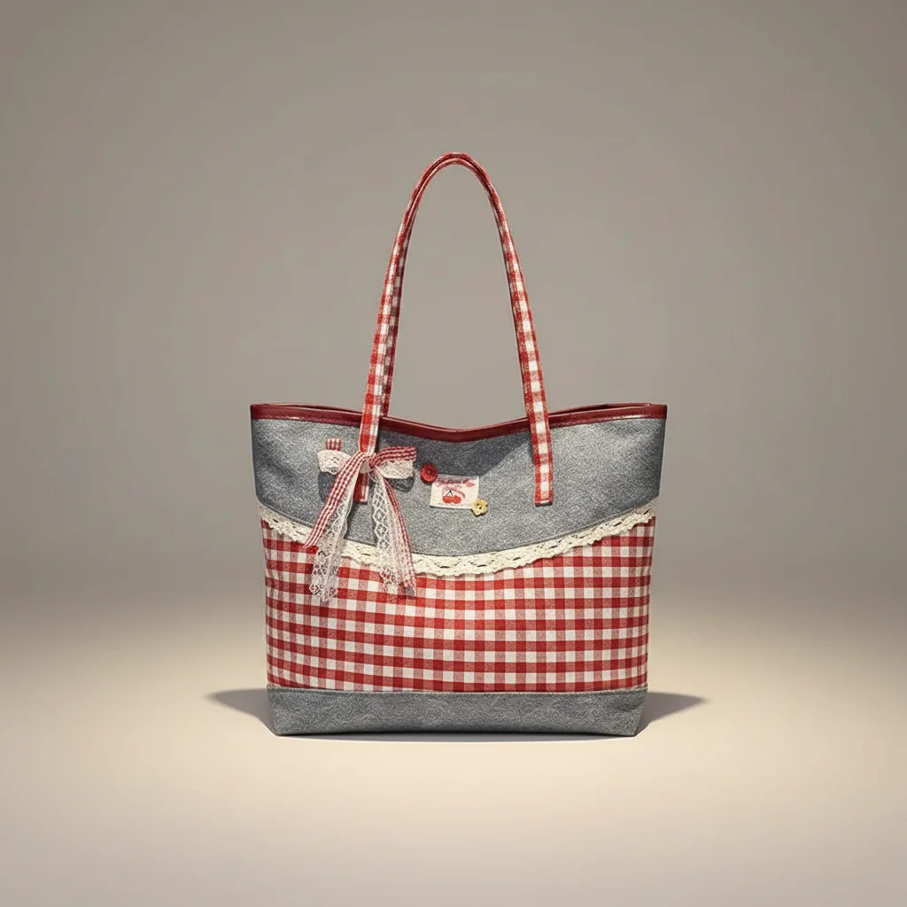 Sac jean cabas femme style champêtre - Vue 5 - sac jean