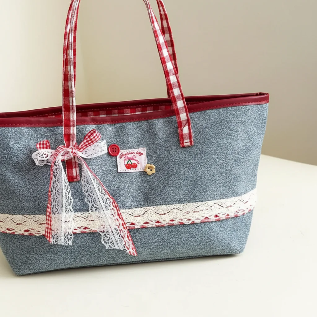 Sac jean cabas femme style champêtre - Vue 7 - sac jean
