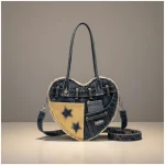 Sac jean cœur patchwork style y2k - Vue 1 - sac jean