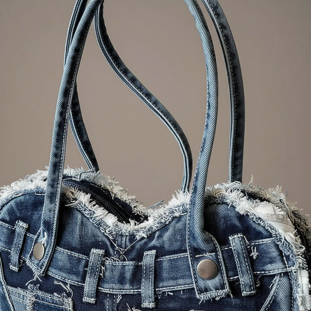 Sac jean cœur patchwork style y2k - Vue 10 - sac jean