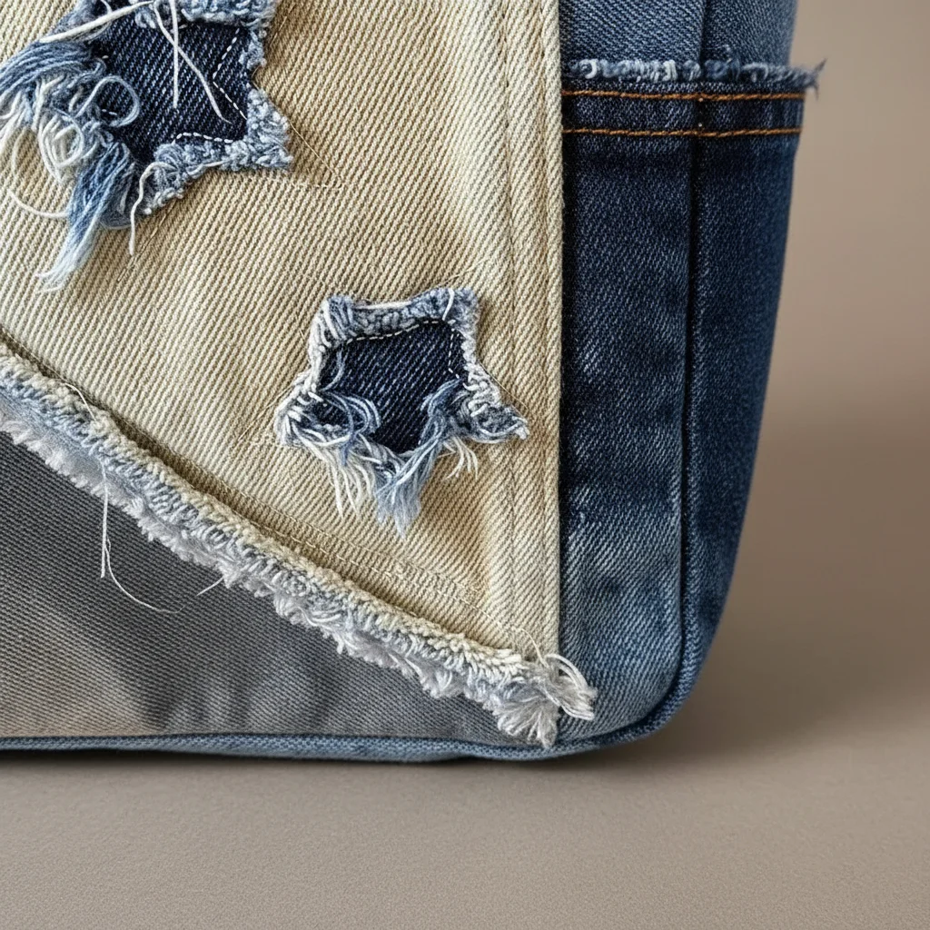 Sac jean cœur patchwork style y2k - Vue 11 - sac jean
