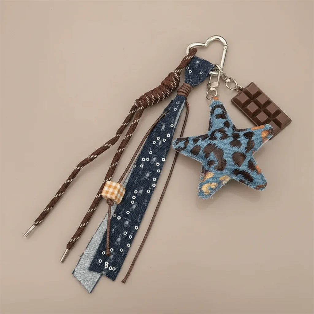Sac jean cœur patchwork style y2k - Vue 40 - sac jean