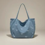 Sac jean femme imprimé noeuds en toile - Vue 1 - sac jean