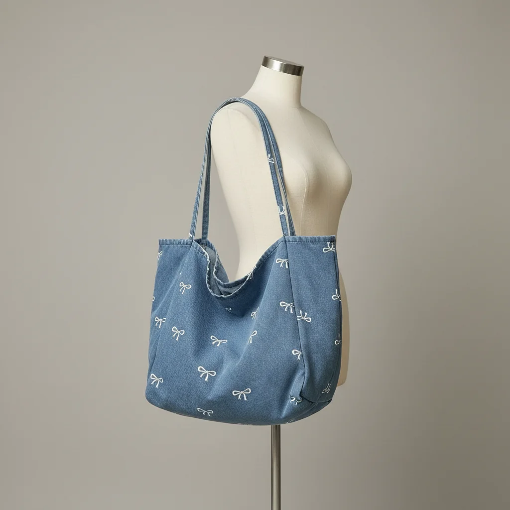Sac jean femme imprimé noeuds en toile - Vue 5 - sac jean
