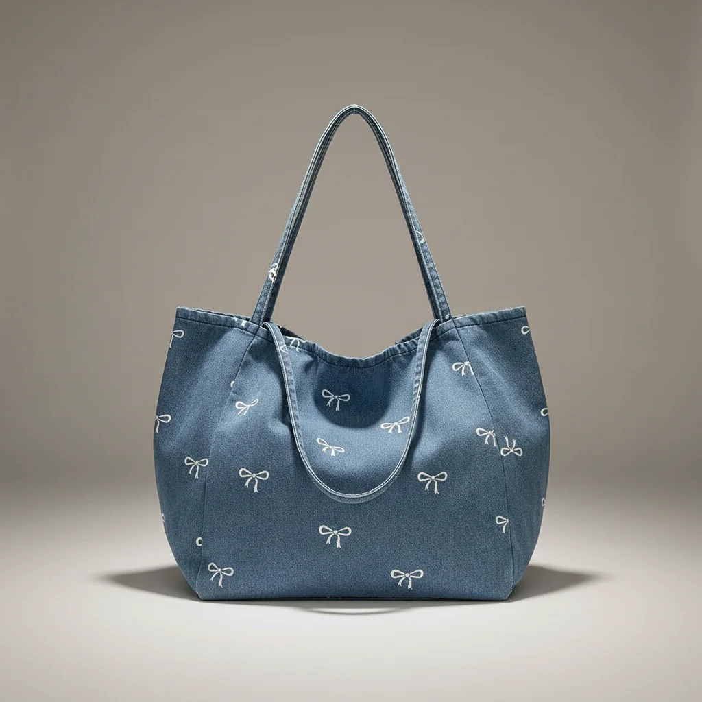 Sac jean femme imprimé noeuds en toile - Vue 6 - sac jean