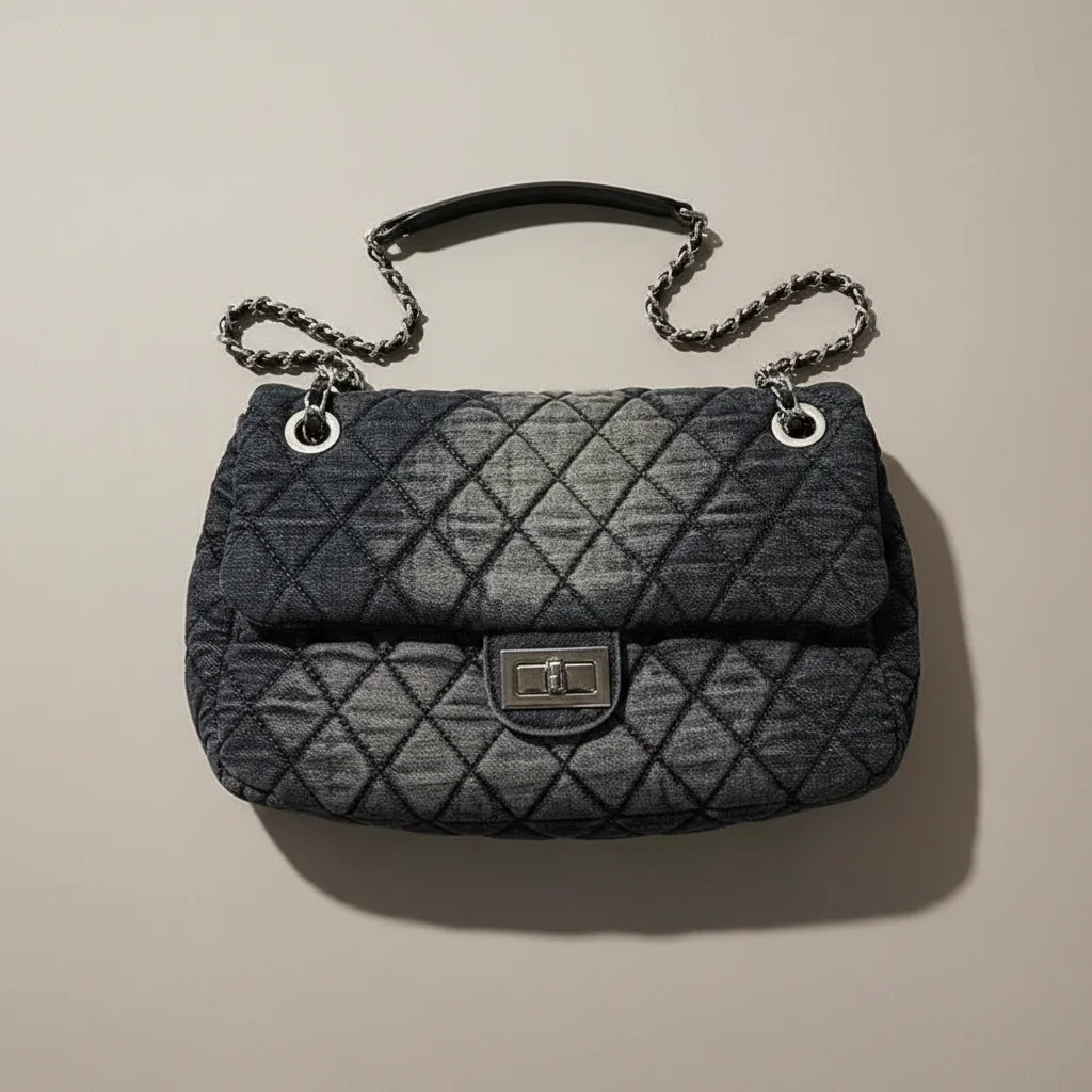 Sac jean matelassé chaîne porté épaule - Vue 3 - sac jean