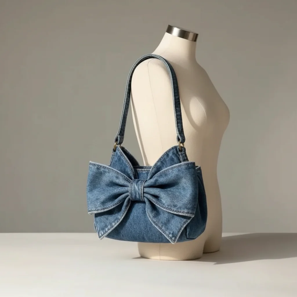 Sac jean noeud polyester grande capacité - Vue 5 - sac jean