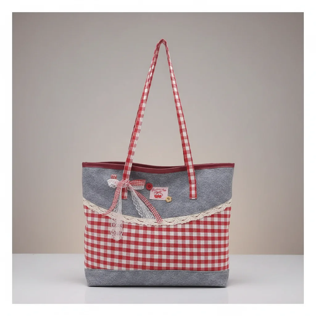 Sac jean patchwork à carreaux femme - Vue 11 - sac jean